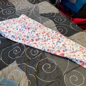 Blue and pink flowered jeggings